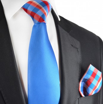 blau uni krawatten set 2tlg