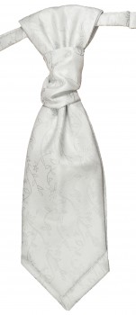 Plastron | Hochzeitskrawatte weiß silber floral Hochzeit Krawatte