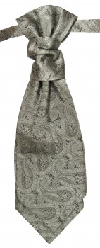 Plastron | Hochzeitskrawatte grau silber paisley Hochzeit Krawatte