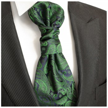 Hochzeitskrawatte | Plastron blau grün paisley Hochzeit Krawatte