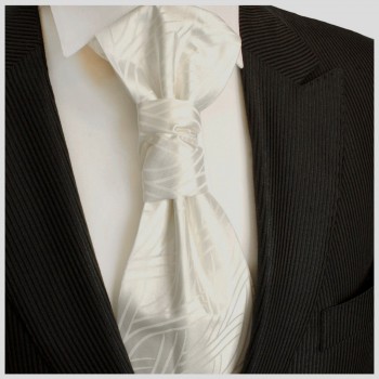 Hochzeitskrawatte | Plastron ivory gestreift Hochzeit Krawatte