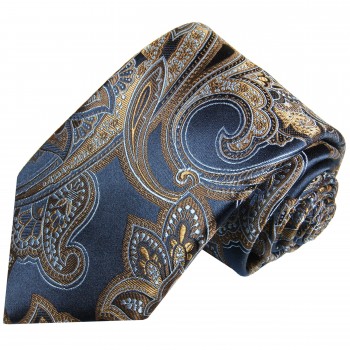 Krawatte blau paisley Seide 2043