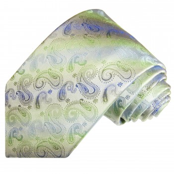 Krawatte grün blau paisley Seide 2058