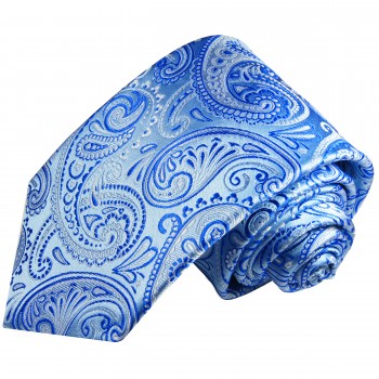 Krawatte hellblau und royal blau paisley 2102