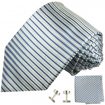 Krawatte silber blau gestreift 429