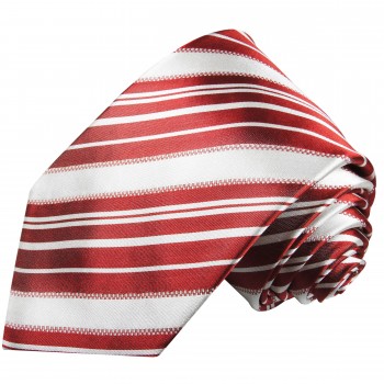 Krawatte rot weiß gestreift Seide