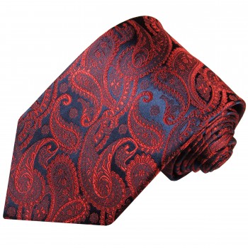 Krawatte rot blau paisley Seide