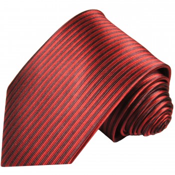 Krawatte rot schwarz gestreift Seide