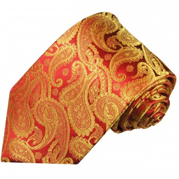 Krawatte rot gold paisley Seide
