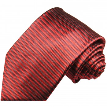 Krawatte rot schwarz gestreift Seide