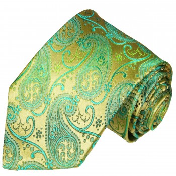 Krawatte grün gold paisley