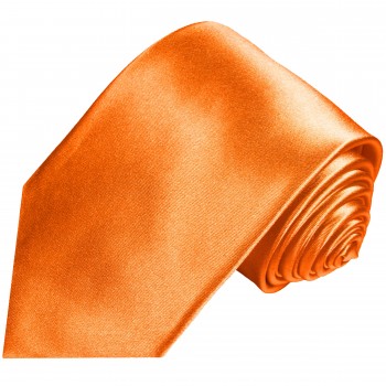 Krawatte orange uni satin Seide