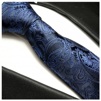 Blau paisley Krawatte 100% Seidenkrawatte ( XL 165cm ) 518