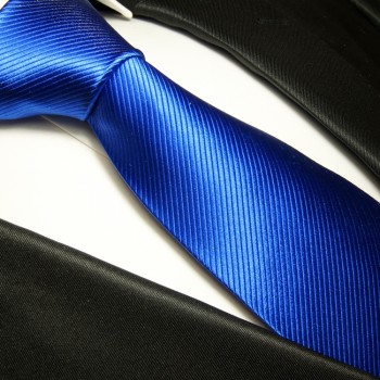 Blue mens tie 100% silk necktie solid 349