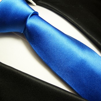 Krawatte blau uni 100% Seide 905