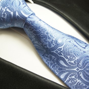 Krawatte blau paisley 100% Seide 818