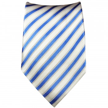 Krawatte blau weiß gestreift Seide 685
