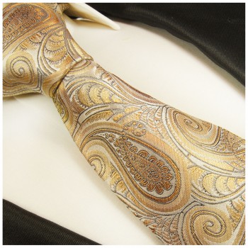 Braune Krawatte 100% Seidenkrawatte ( extra lang 165cm ) 2010