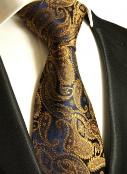 Extra lange Krawatte 165cm - Krawatte braun paisley