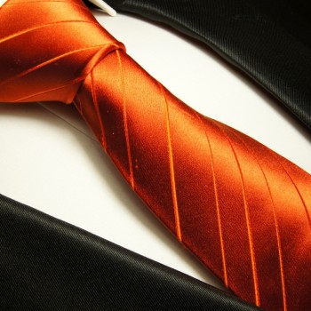 Orange uni Krawatte 100% Seidenkrawatte ( XL 165cm ) 622