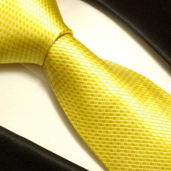 Krawatte gelb 100% Seide uni 506