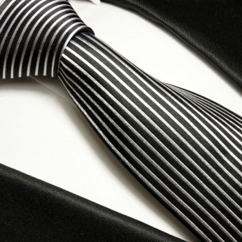 Schwarze Krawatte 100% Seidenkrawatte ( extra lang 165cm ) 408