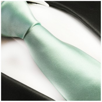Krawatte mint grün 100% Seide uni satin 488