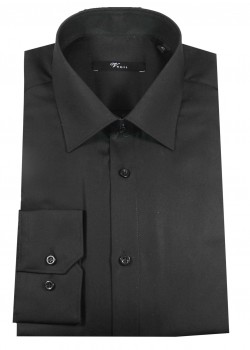 Herrenhemd schwarz Modern fit  | extra langer arm 72cm