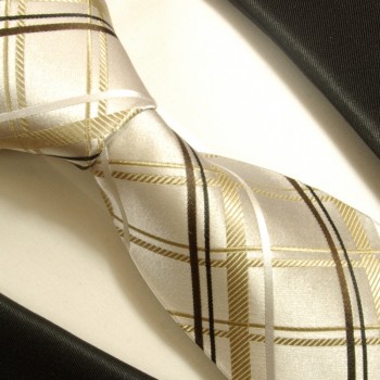ivory braune krawatten set 2tlg