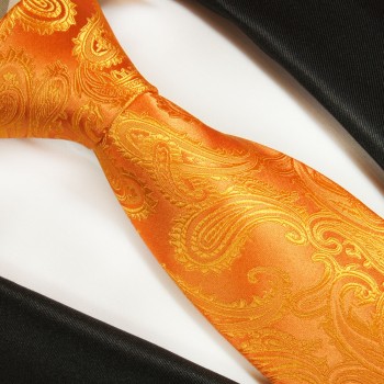 Orange Krawatte 100% Seidenkrawatte ( XL 165cm ) 2042