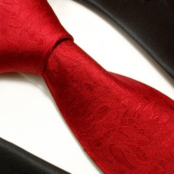 Extra lange Krawatte 165cm - Krawatte rot paisley