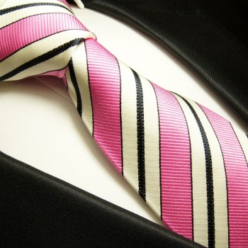 Paul Malone Krawatte 100% Seide pink 110