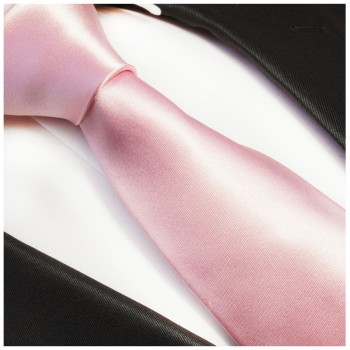 Krawatte pink rosa 100% Seide uni satin 922