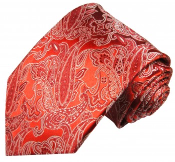 Krawatte rot silber paisley Seide