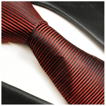 Paul Malone XL Krawatte 165cm rot gestreifte Seidenkrawatte 767