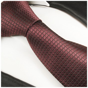 Rote Krawatte weinrot 100% Seidenkrawatte ( extra lang 165cm ) 2029