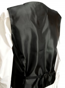 Hochzeitswesten Set 5tlg schwarz + Modern fit Hemd creme V2HL82