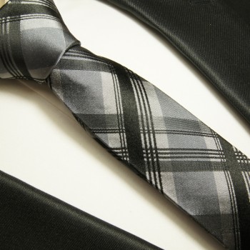 Schmale Krawatte 6cm 100% Seidenkrawatte Schottenmuster by Paul Malone 3S