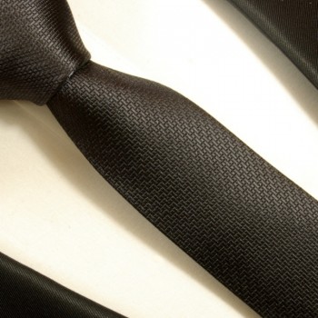 Schmale Krawatte 6cm anthrazit 100% Seidenkrawatte von Paul Malone 50S