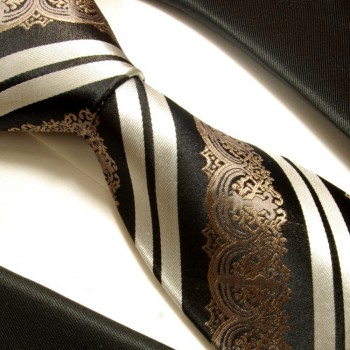 Schwarz barocke Krawatte 100% Seidenkrawatte ( extra lang 165cm ) 516