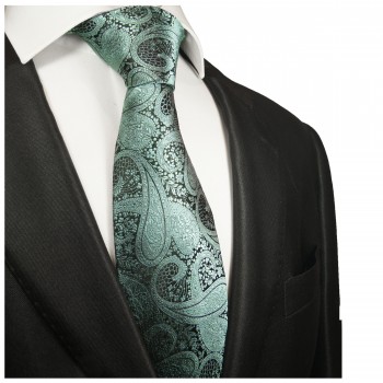 Extra lange Krawatte 165cm - Krawatte türkis paisley