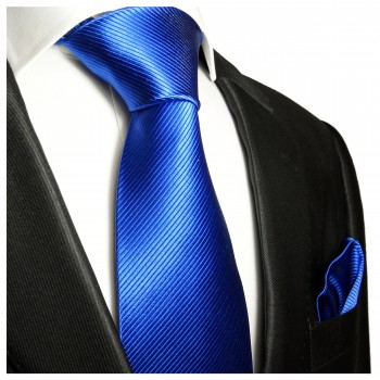 Blaue Krawatte mit Einstecktuch 349