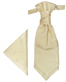 Champagne cravat paisley | Ascot tie and pocket square | Wedding plastron PH26