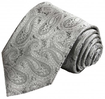 Festliche Weste mit Krawatte silber grau paisley