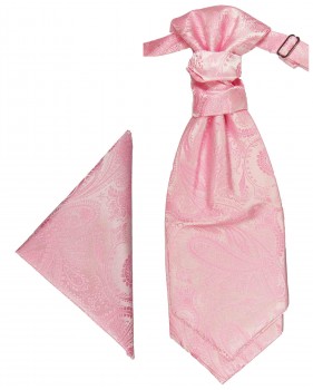 Hochzeitskrawatte Set 2tlg | Plastron mit Einstecktuch pink paisley | Hochzeit Krawatte PH94
