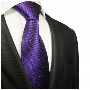 Extra lange Krawatte 165cm - lila gestreift
