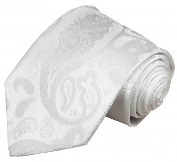 Krawatte für Bräutigam weiß uni paisley