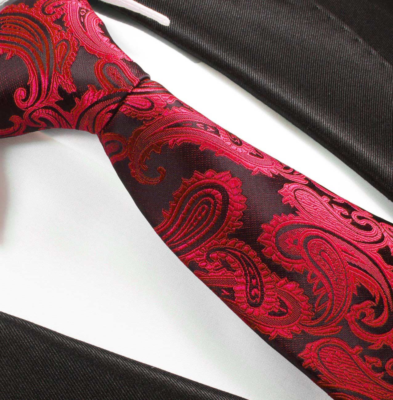 Krawatte von Paul Malone schwarz rot Hochzeitskrawatte Br/äutigam