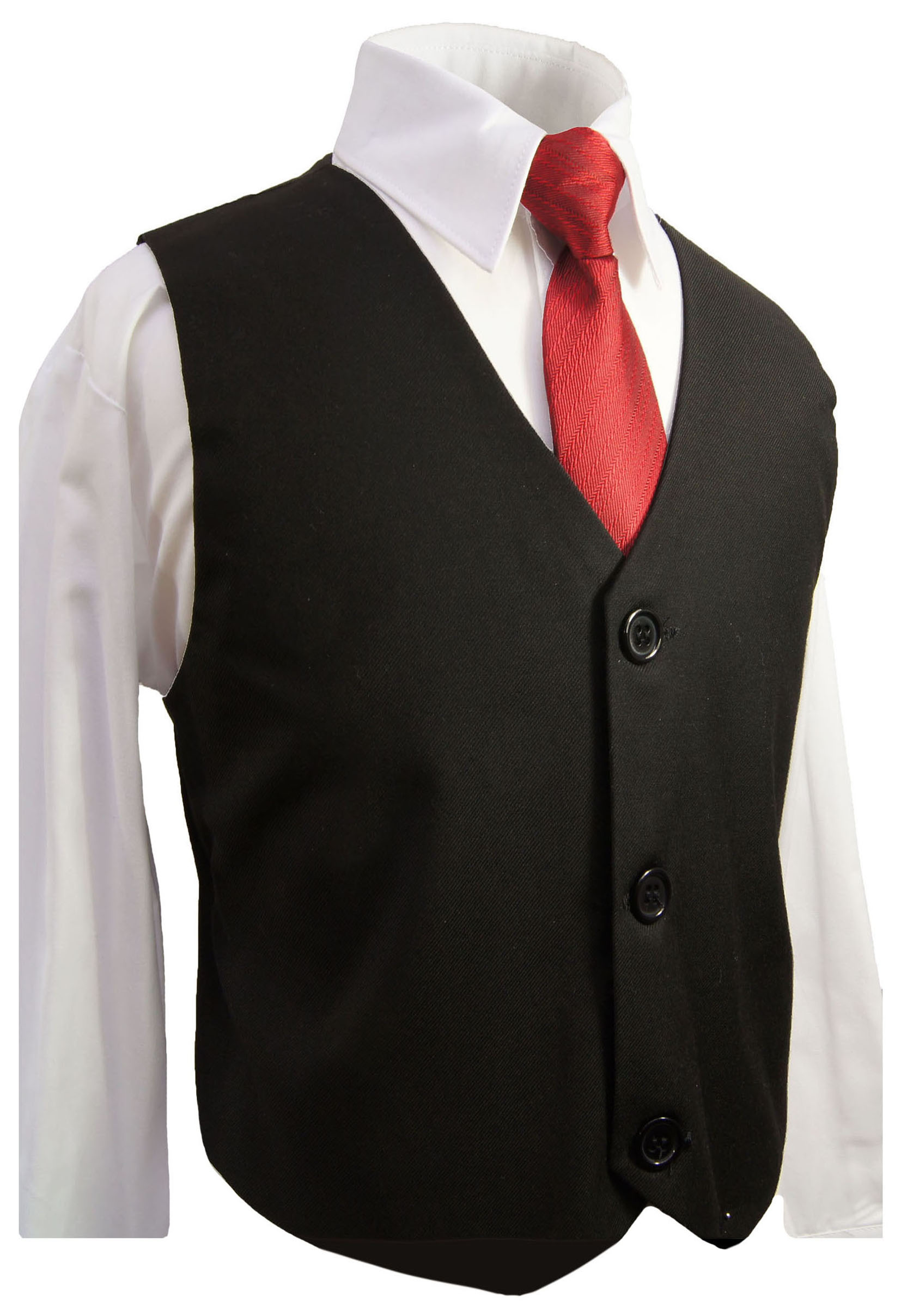 New Men's Formal Vest Tuxedo Waistcoat_Black White Dots Necktie & Hankie set