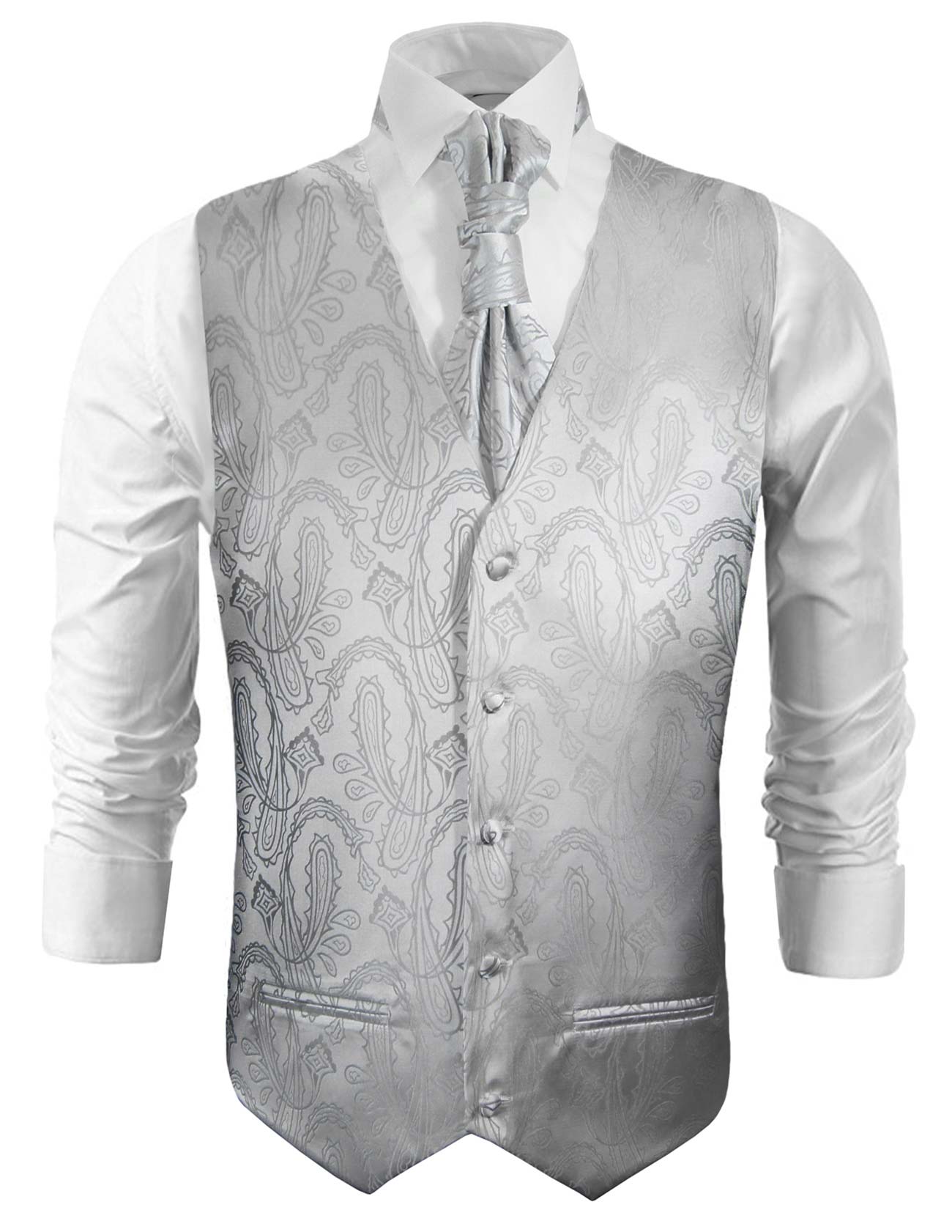 Men's Wedding Waistcoats In Silver 